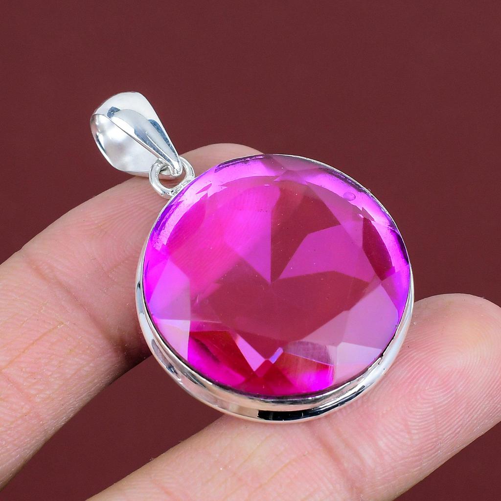 Faceted Pink Tourmaline Pendant 925 Sterling Silver Pendant Handmade Pendant Gemstone Jewelry Designer Pendant Gifts for Friend Boho Jewelry