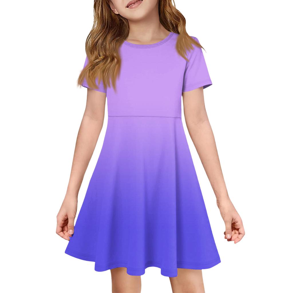 Mädchen Sommerkleid Farbe & Muster Kurzarmkleid Mit Tasche Freizeitkleid Kurze Ärmel Partykleid Ostertag