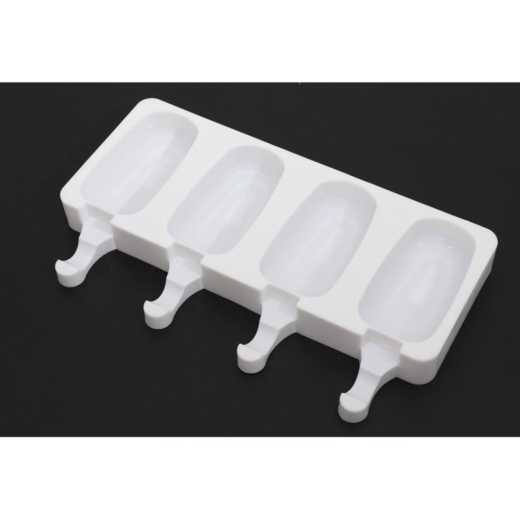 Silicone Ice-cream Mold Reusable Non-stick Flexible 4 Grid Heats-resistant Kitchen Ice Stick Maker Making Tool Accessories