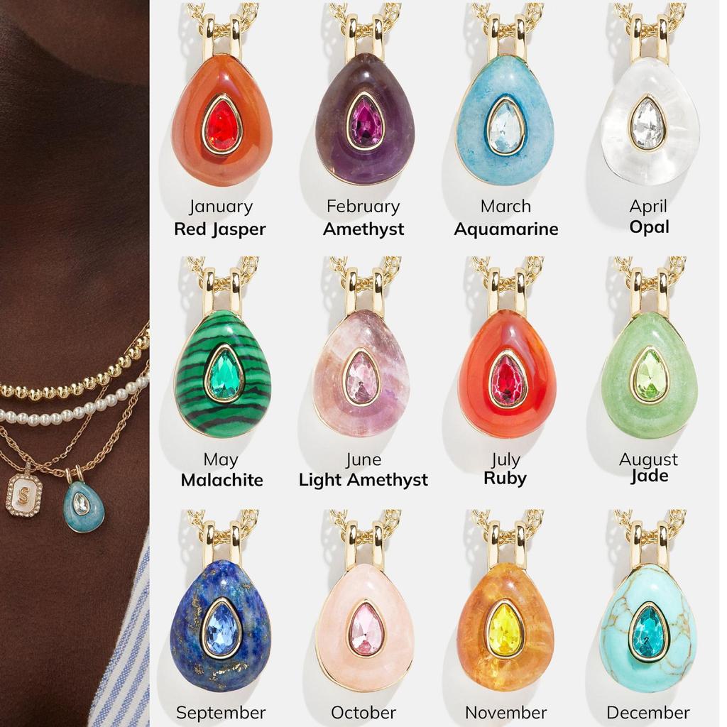 Zodiac Birthstones Necklace: Colorful Zirconia Ornaments with Crystal-Copper Accents