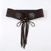 Trouser Decoration West Cowboy Waist Belt Leopard Print Pu Waistbands  Versatile