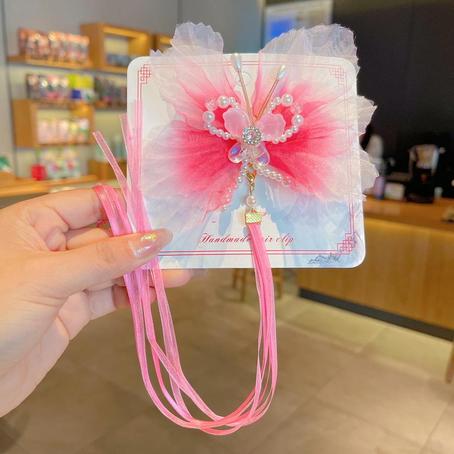 Chinese Style Hanfu Hairpin Set for Girls - Includes Hair Clips, Swaying Tassels, and Butterfly Accessories