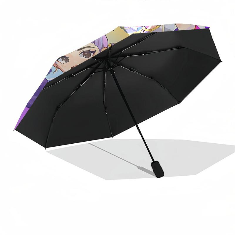 Kpop GirlsThemed Automatic Opening and Closing Umbrella 8 Ribs, Suitable for Leisure and Going Out, Outdoor Accessory, Gothic Style, Fashi