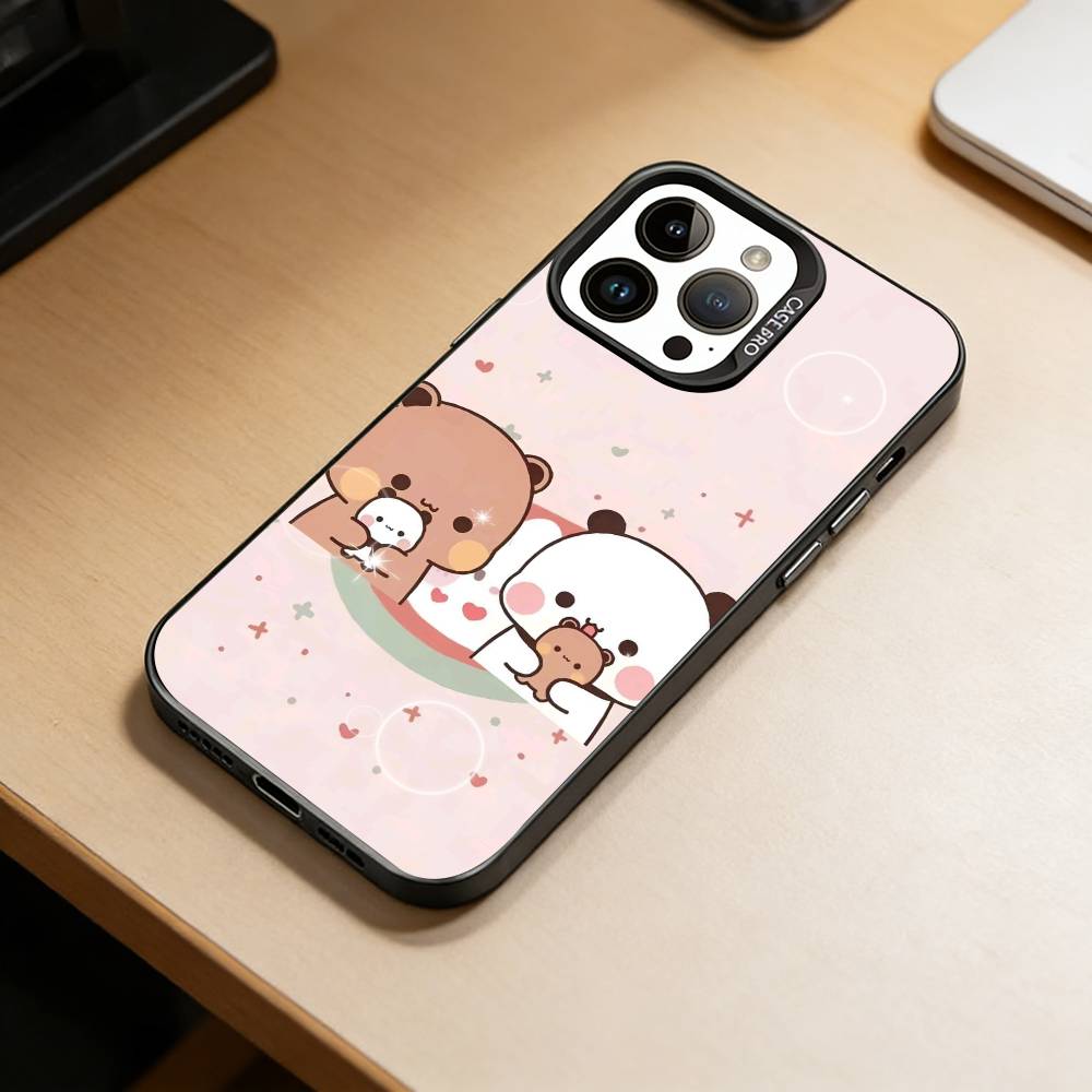 Cute BuBu-DuDu Du Phone Case For iPhone 17,16,15,14,13,12,11 Plus,Pro Max,XS,Colorful Silver Black Cover