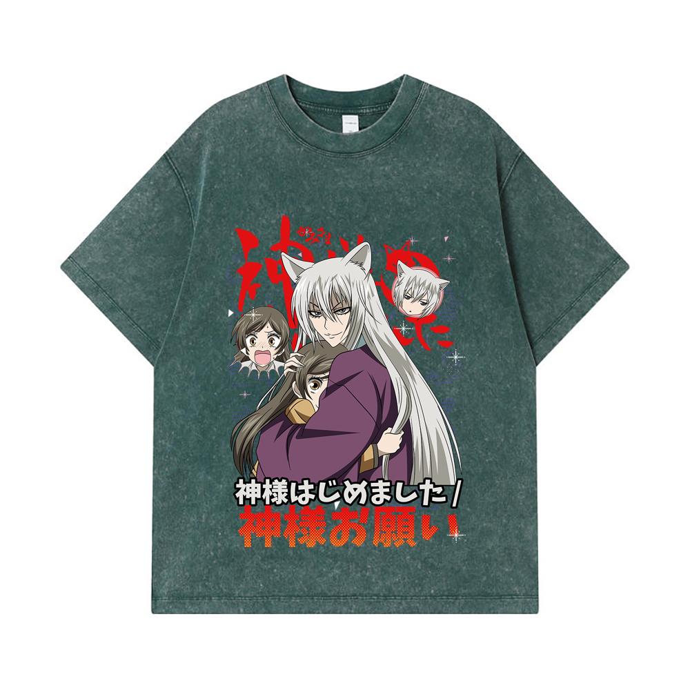 275 GSM Washed T-shirts 100% Cotton Kamisama Kiss V1 Print Unisex Heavy Cotton T Shirt