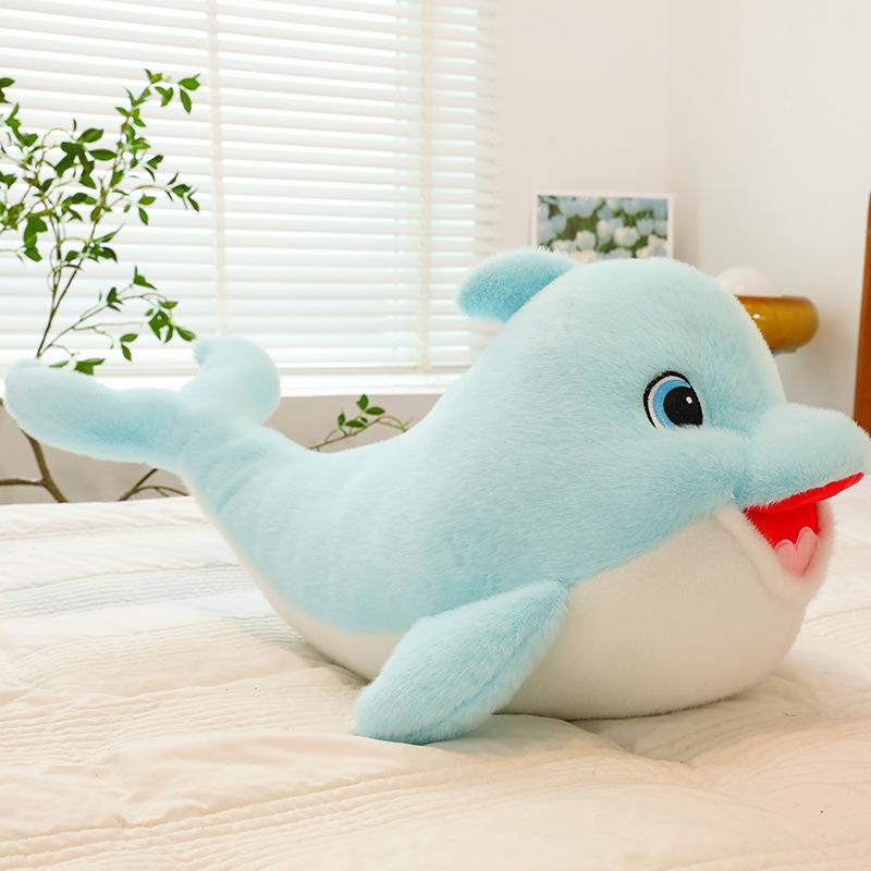 New dolphin plush toy doll cute children and girls sleeping long pillow gift aquarium animal doll