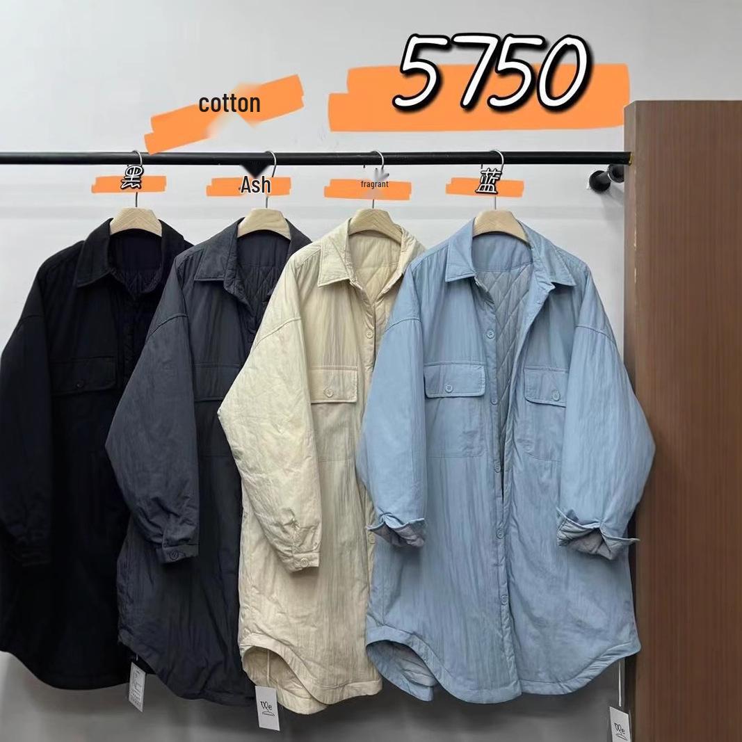 

Women s Korean Style Loose Fit Plus Size Cotton Coat One Size