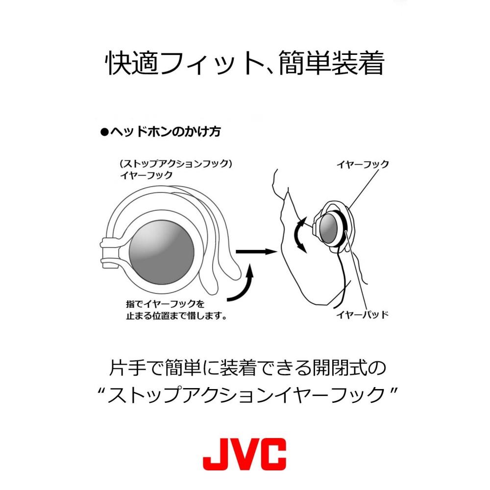 JVC HP-AL102-B Open On-Ear Headphones Over-Ear Onyx Black