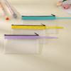 Korean Style TPU Pencil Case - Large Capacity Frosted Zipper Bag for Students
