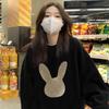 Womens Oversized Vintage-Style Cotton Hoodie Loose Fit Plus Size Up To 240lbs Casual Long Sleeve Top