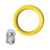 DIZLAS Dog Toy Chew Ring Frisbee Durable Sturdy Stress Relief Floats On Water (Yellow)