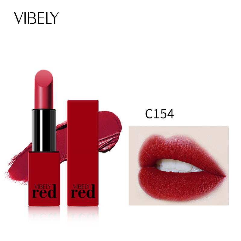VIBELY Red Lip Glossal Matte Fog Lipstick Красная бархатная губная помада Красная 10 цветов c154