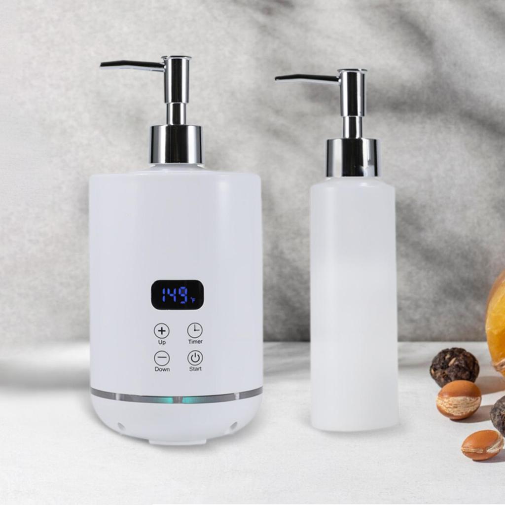 Massage Oil Warmer Home Adjustable Temperature SPA with Bottle Dispenser White