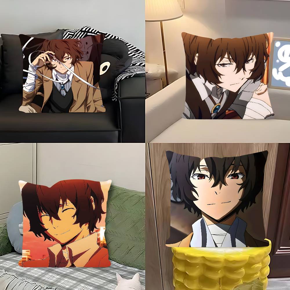 Bungo Stray Dogs Dazai Chuuya Anime Pillow Case Removable Washable Cushion Cover – All-Season Soft Linen