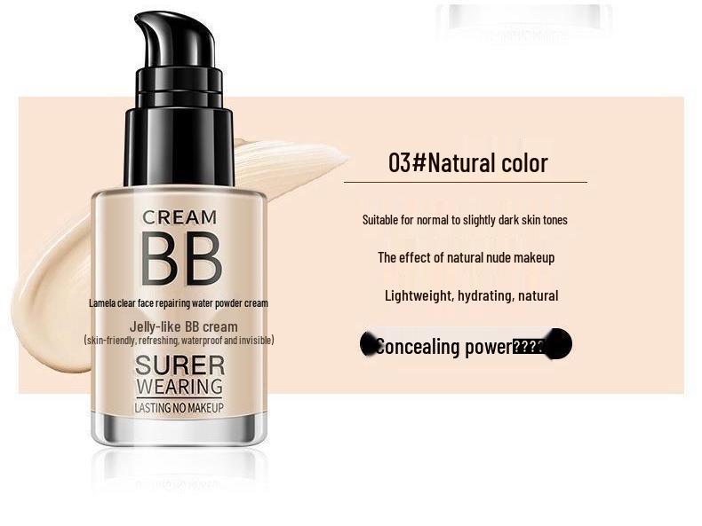 BB Cream Light & Clear: Complexion-Enhancing Foundation & Concealer, Moisturizing, Waterproof, Sweatproof, Long-lasting, Non-Cakey, Unisex.