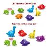 Zweiseitige Buchstaben Buchstaben zuordnen Hand-Auge-Koordination Farbsortierung Montessori Digitale Formensortierung Sensorisch Dinosaurier