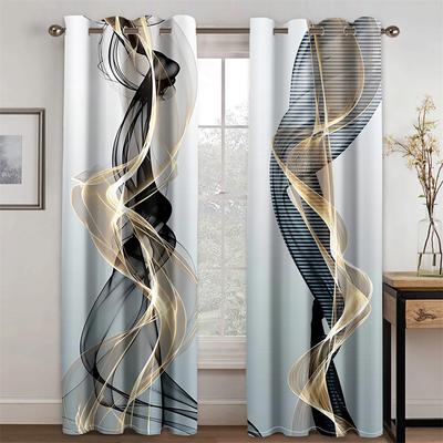 Tende Parasole Dorate Stampa Digitale 3D Minimalista Lusso Soggiorno Camera da Letto Finestra Decorazione Arte Casa