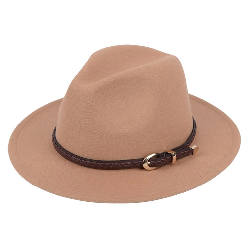 With Belt Buckle Panama Cap Vintage Cowboy Cap Fashion Rancher Hat for Men Women