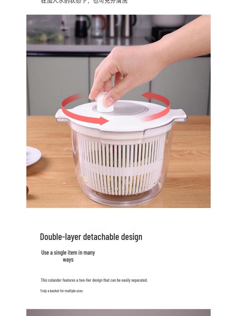 Hand-Crank Multi-Functional Kitchen Dehydrator and Spin Dryer