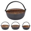 Cast Iron Dutch Oven With Wooden Cover Flat Bottom Design Single Non-coated Non-stick Pan Cast Iron Dutch Oven For Outdoor