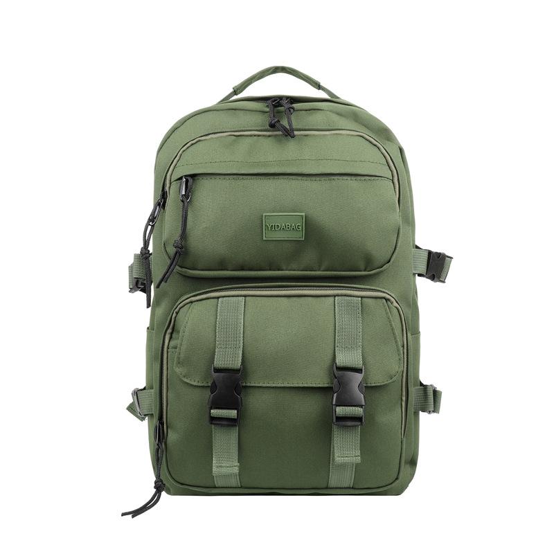 

2024 новый рюкзак bf wind, персонализированный женский рюкзак для студенток с замком, японский однотонный многофункциональный рюкзак зелёный