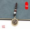 Rotating Brass Zodiac Signs Vermilion Gourd Keychain for Wealth & Treasures