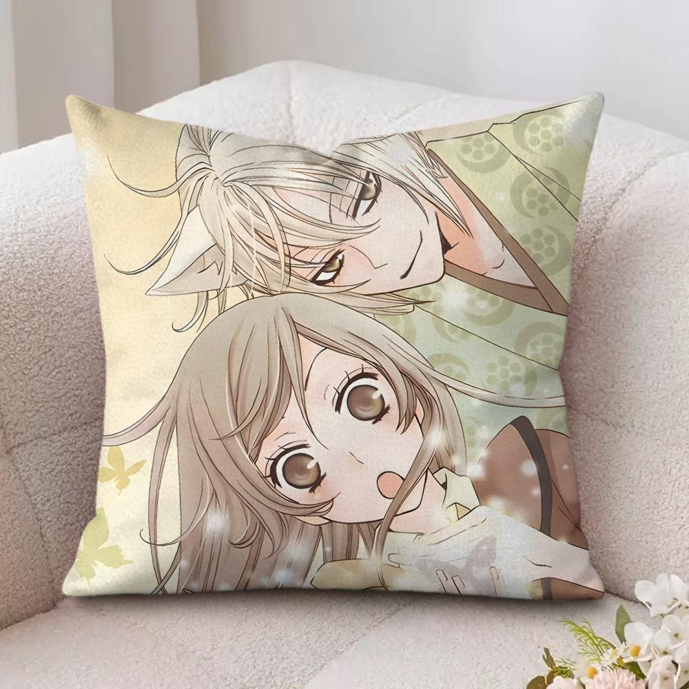 Anime K-Kamisama Hajimemashita Cushion Cover Silky Short Plush Invisible Zipper Dustproof Sofa Pillow Case For Home Decor