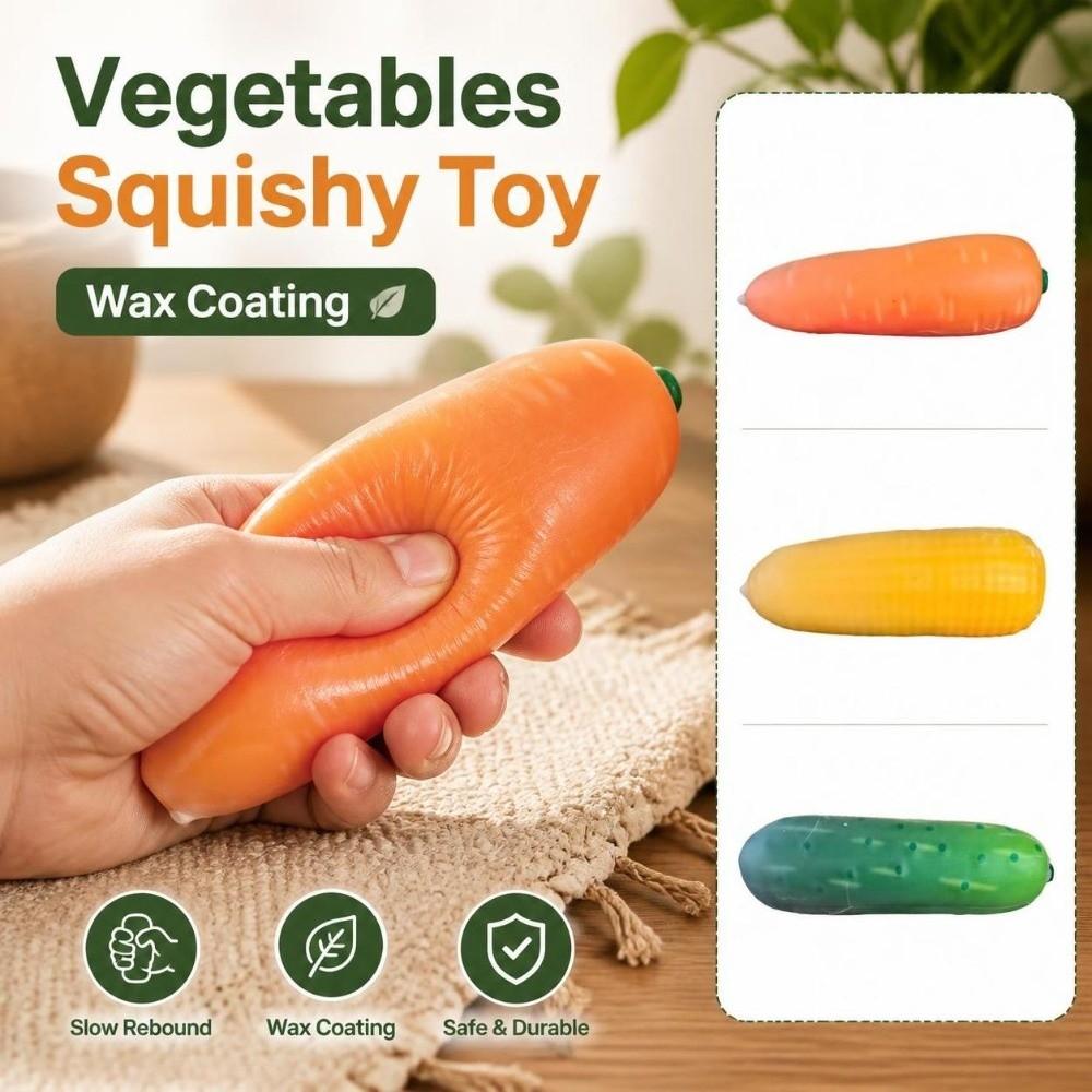 Anxiety Relief Carrot Squeeze Toys Sound Crispy Corn Fidget Toy Sensory Stress Toy for Kids Adults