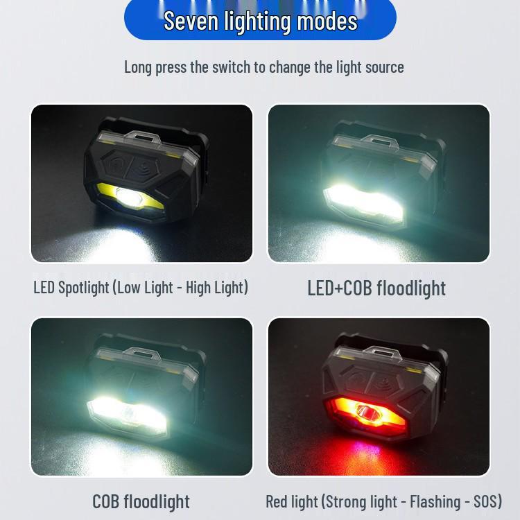 Rechargeable LED Waterproof Sensor Headlamp for Outdoor Sports, Cycling, and Night Fishing