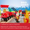 BRIO Fire Rescue Set 33815, for ages 3 and up. [Toy, Wooden Toy, Wooden Rail, Rail Set, Gift (Birthday/Christmas)]