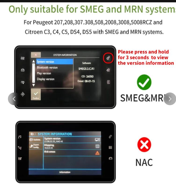 Wireless Carplay Android Auto Module for Peugeot Citroën SMEG MRN Picasso C4 C5 DS4 DS3 308 508 208 3008 Mirror LinK