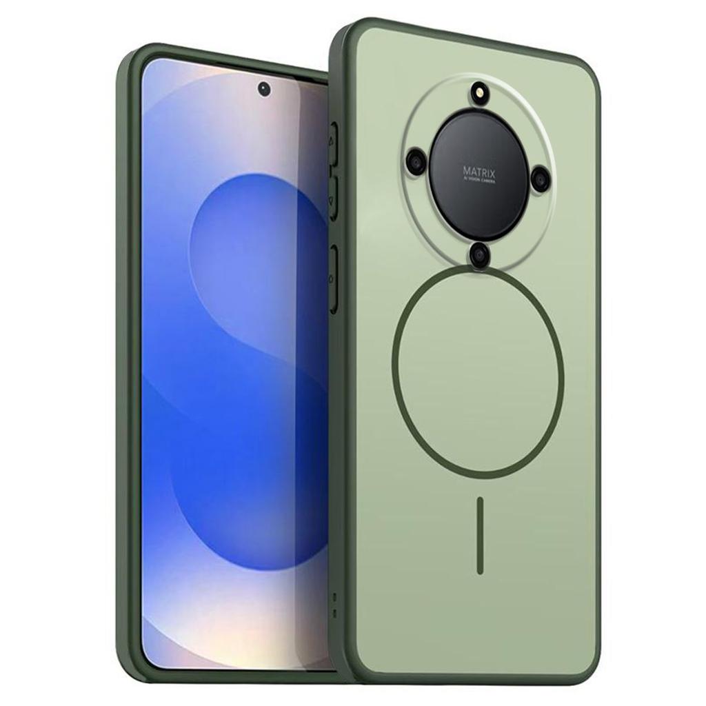 Solid Color Frosted TPU Phone Case for HONOR X9d,X9c Smart Decorative MagSafe‑Style Ring Print Cover