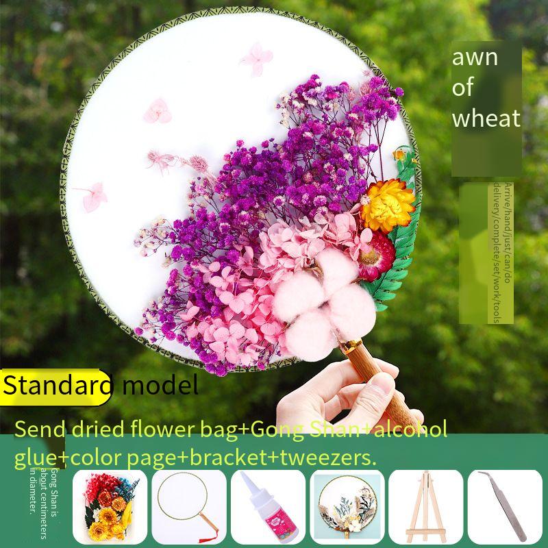 DIY Preserved Fresh Flower Hand Fans Creative Party Gift Home Decoration Fashion Decorative Chinese Japanese Fan Versatile New