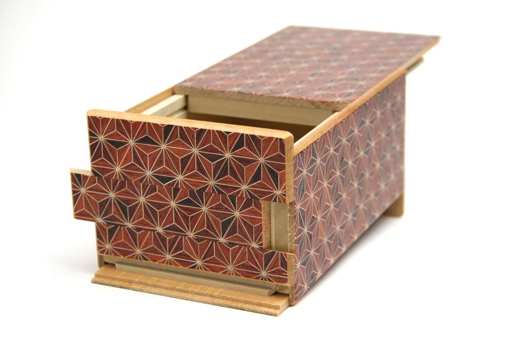 Marquetry Secret Box 21 1 Mechanism Red Hemp +