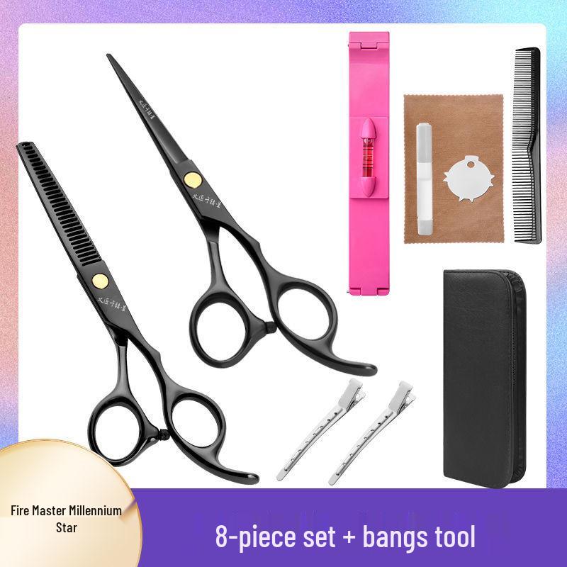 Professional Hairdressing Scissors Set: Flat Teeth, Cutting, and Thinning Scissors - Free Shipping