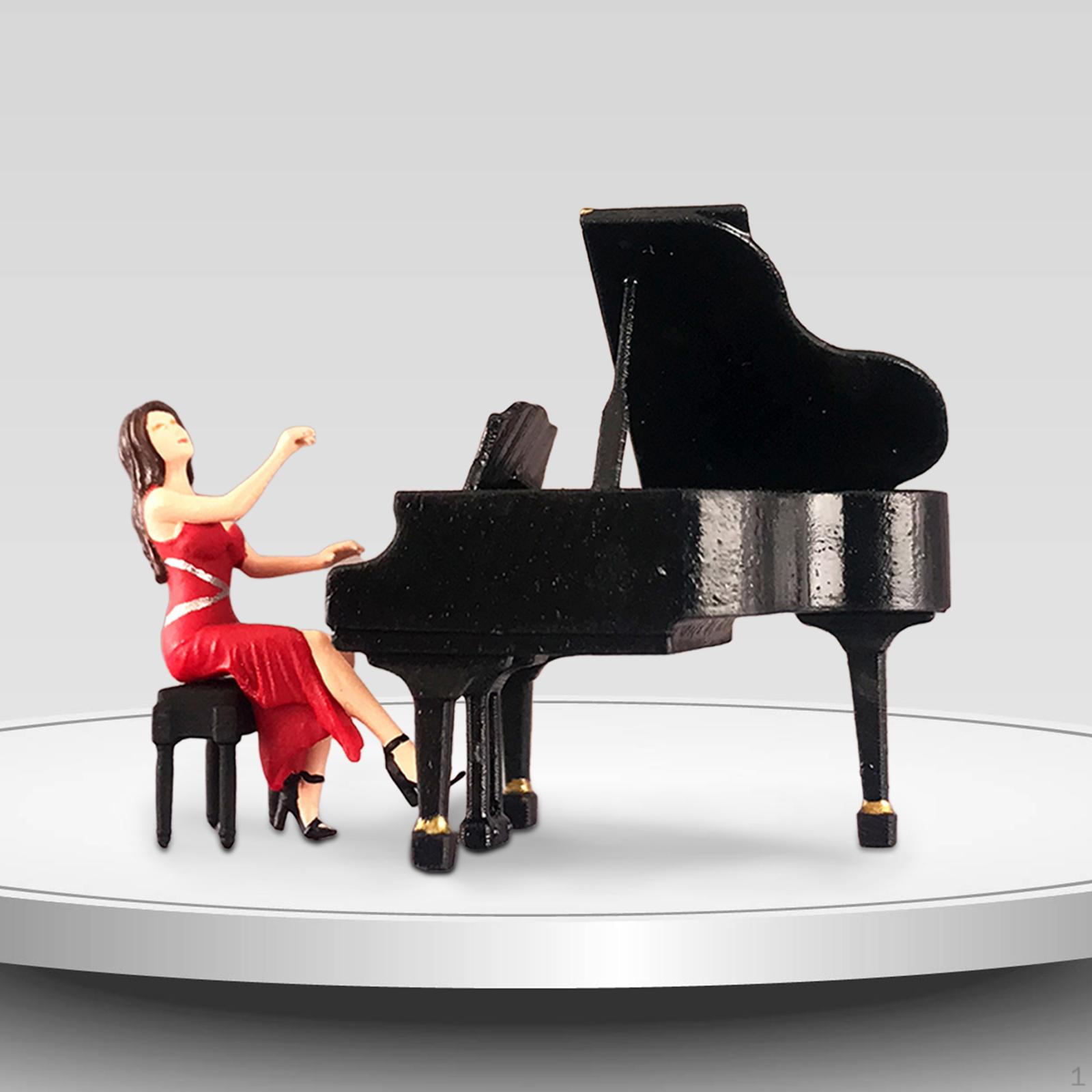 

1/64 фигурка пианиста сцена настольная ручная роспись для декора реквизита