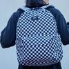 Vans Classic Checkerboard Logo Zip Backpack Unisex Backpacks Black White VN0A5KI1Y28