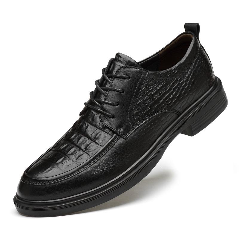 Men s Breathable Cowhide Dress Shoes - Korean Style, Fashionable Business, Large Size 39