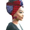 African Print Women Head Bandana Cotton With Matching earring Balaclava Headscarf Bandana Mujer Headband Set Hair Accessories