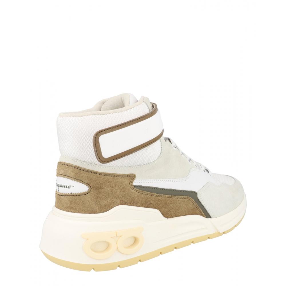 Salvatore Ferragamo Cosma High Top Sneakers Bianco