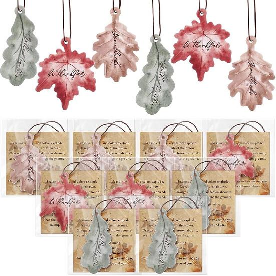 27 Sets Fall Car Air Fresheners Thanksgiving Leaves Hanging Ornament Bulk Autumn Maple Leaf Scented With Essential Oils Fall Thanksgiving Party 9