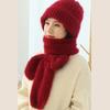 One Piece Hat Scarf Windproof Winter Knitting Thick Warm Ear Guard Hat for Woman Girs Winter Outdoor Use