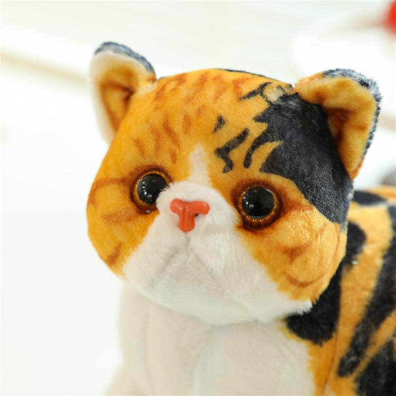 Adorable Plush Gray Cat Toy Realistic Short-haired Stuffed Animal Doll For Kids