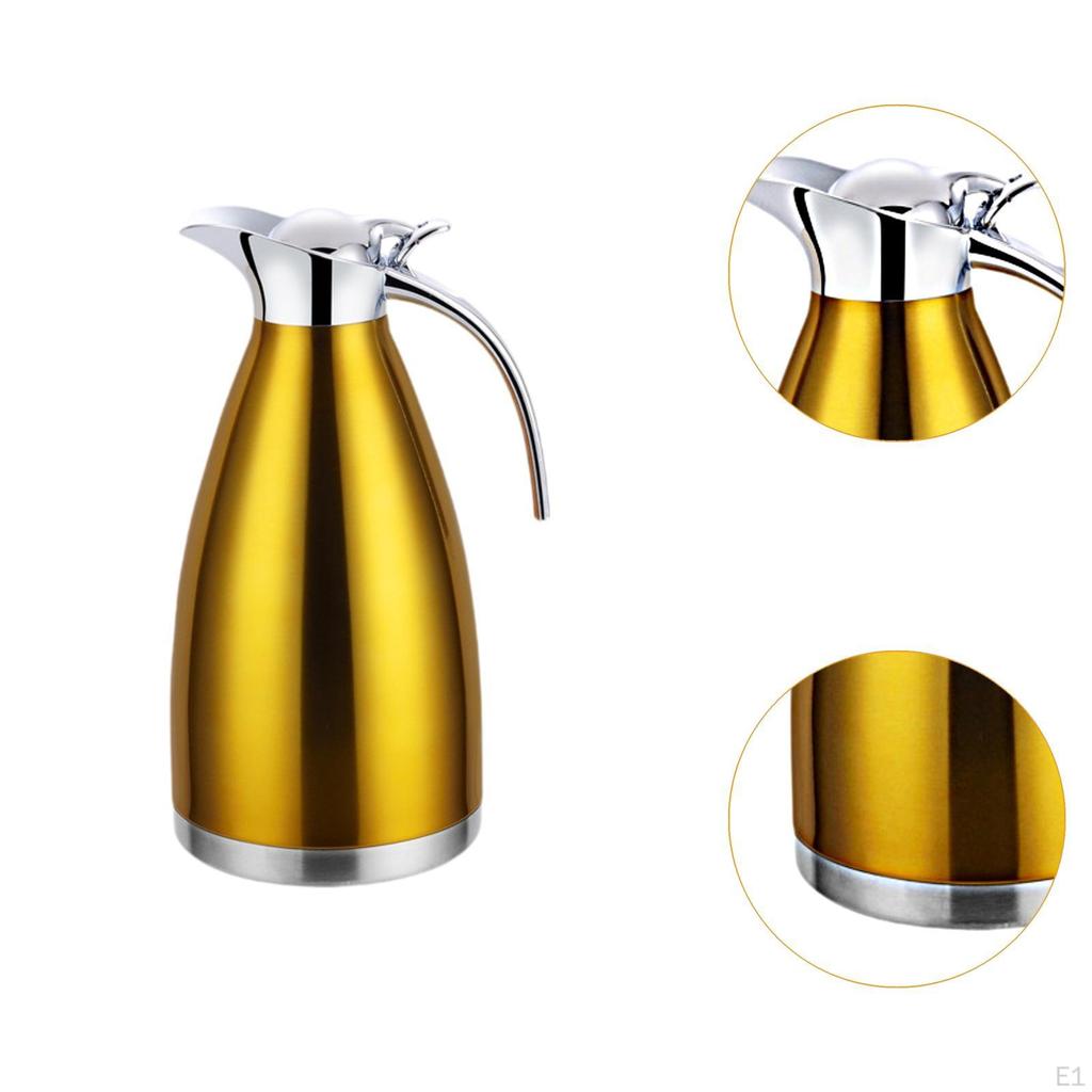 Stainless Steel Pitcher Cold Beverage with Lid Reusable Teapot Jug Tea Dispenser for