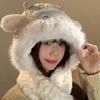 Warm Little Sheep Plush Hat Cartoon Lei Feng Cap Creative Ear Protection Hat  Girls