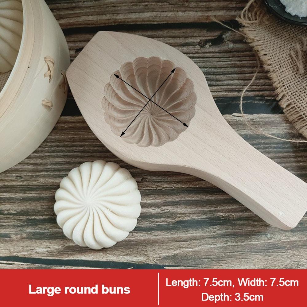 Wooden Steamed Bun Mold Multipurpose Cookie Baking Tool Useful Mooncake Mold DIY Baking