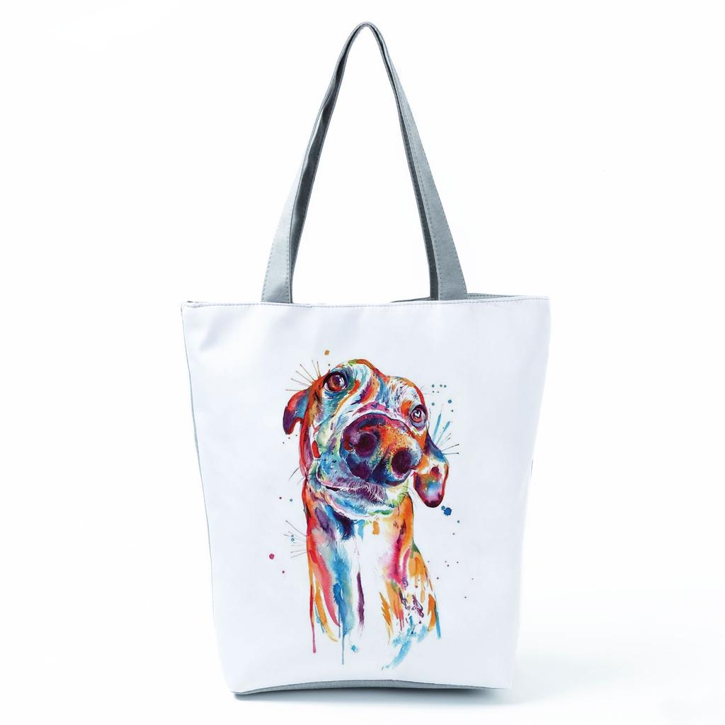 Greyhound Shopping Bags Casual Groceries Women Handbags Animal Dog Graphic Large Capacity Shoulder Bags Portable Foldable Totes
