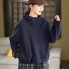2025 Women's Winter Fleece-Lined Cashmere Cotton Hooded Knit Sweatshirt - Warm Casual Pullover