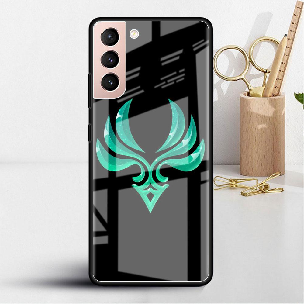 Genshin Impact Glass Case For Samsung Galaxy S22 S20 FE S21 Plus Phone Cover S10 5G S9 Note 20 Ultra 10 Lite Shell