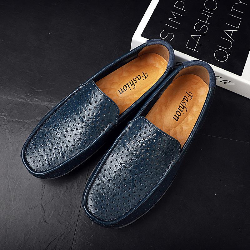2025 Summer New Men's Fashion Large Casual Leather Shoes Breathable and Comfortable Driving Shoes Men's Shoes Zapatos De Hombre